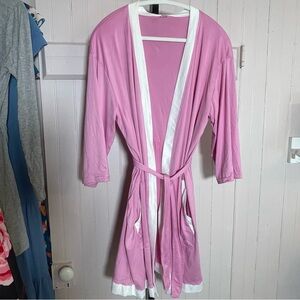 Elegant Pink and White Women's Robe
